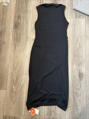 Cider Black Sleeveless Midi Dress - Minimalist Bodycon